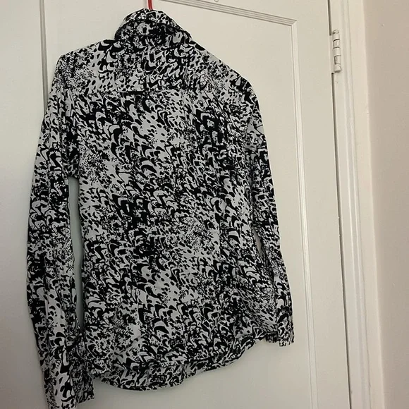 ann taylor white and black button down size: 10 - Picture 6 of 8
